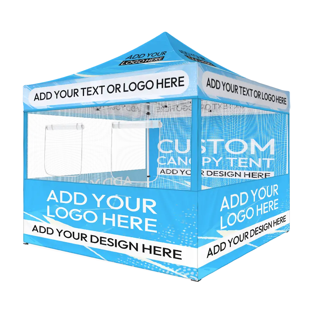 Custom Canopy Tent with Complex Mesh Sidewall