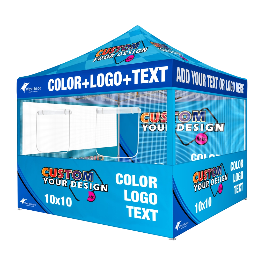 Custom Canopy Tent with Complex Mesh Sidewall