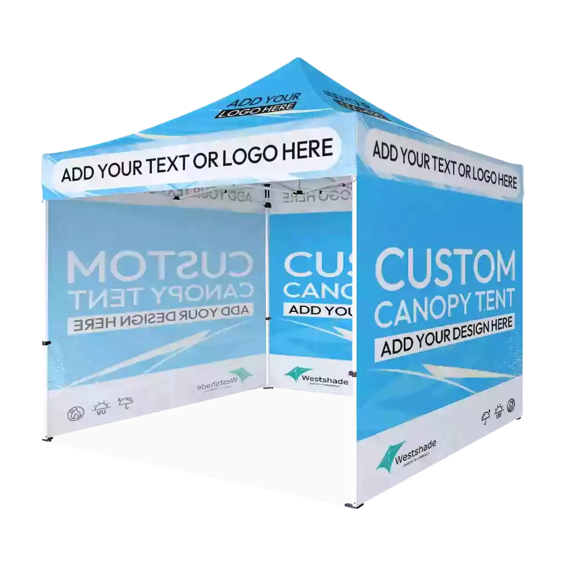 custom canopy tent with three full walls