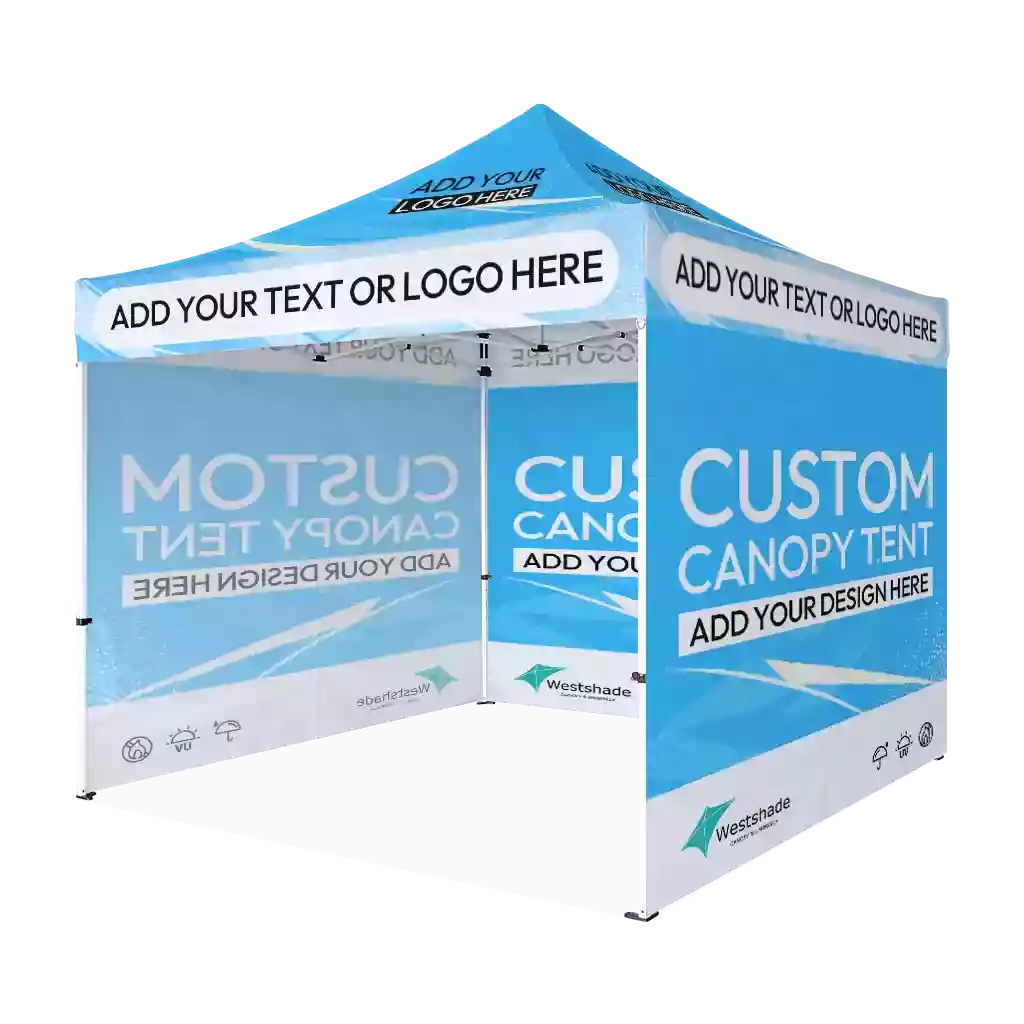 custom canopy tent with three full walls