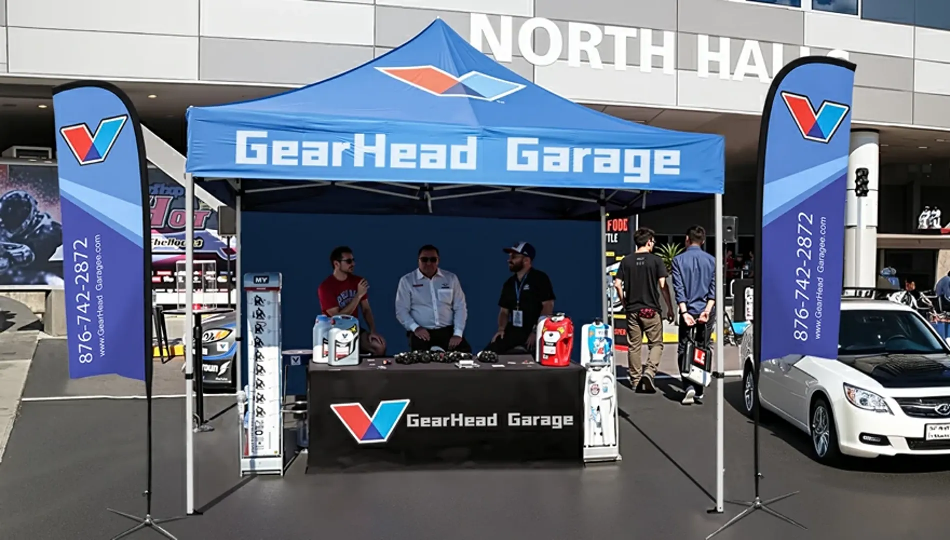 Custom canopy tent and Custom Feather Flag for outdoor event