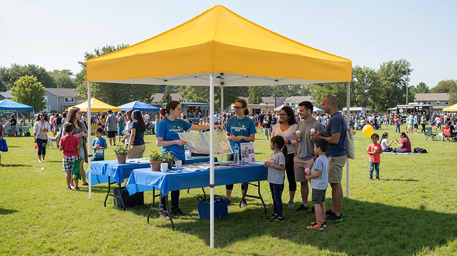 Pop up canopy tent perfect for community events