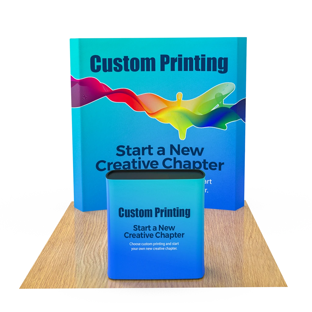 Curved Pop Up Display (Frame*1 + Print Fabric*1) + Podium