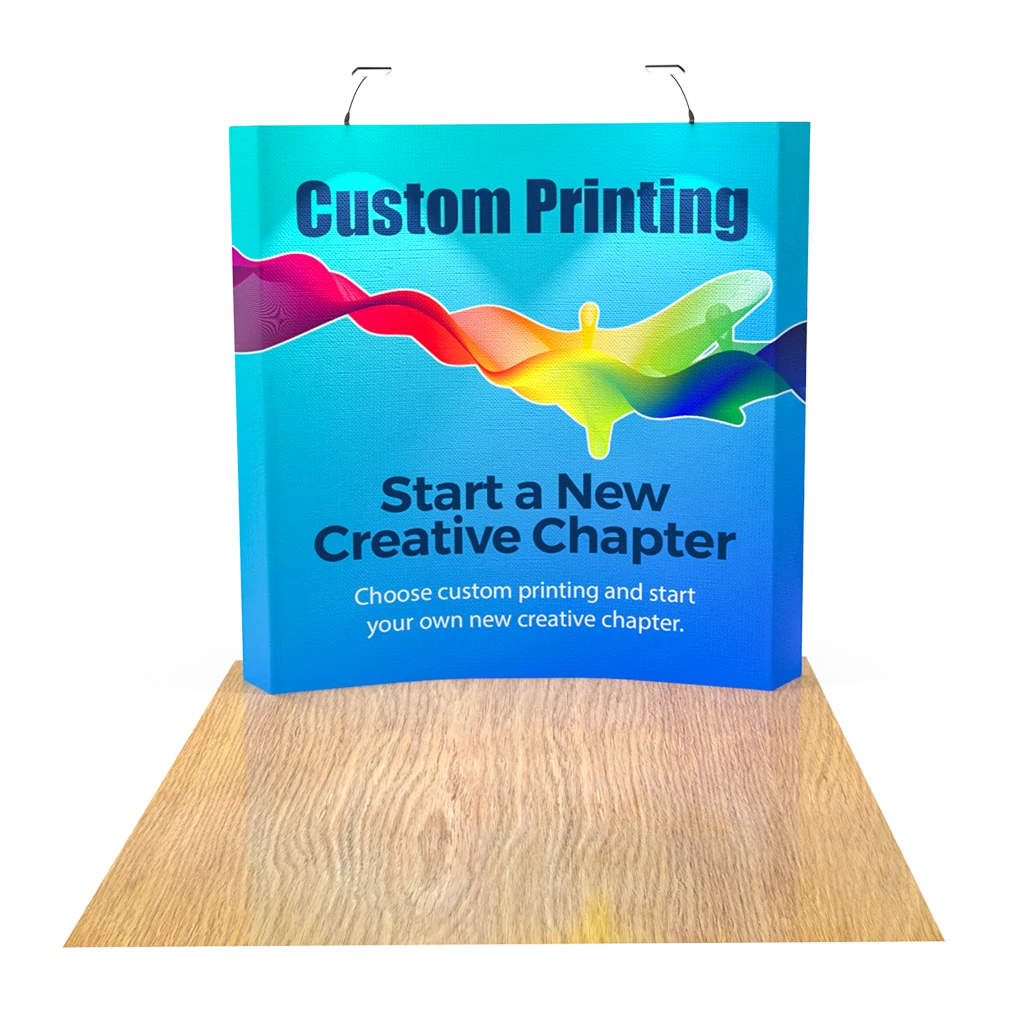 Curved Pop Up Display (Frame*1 + Print Fabric*1) + 2 LED Light