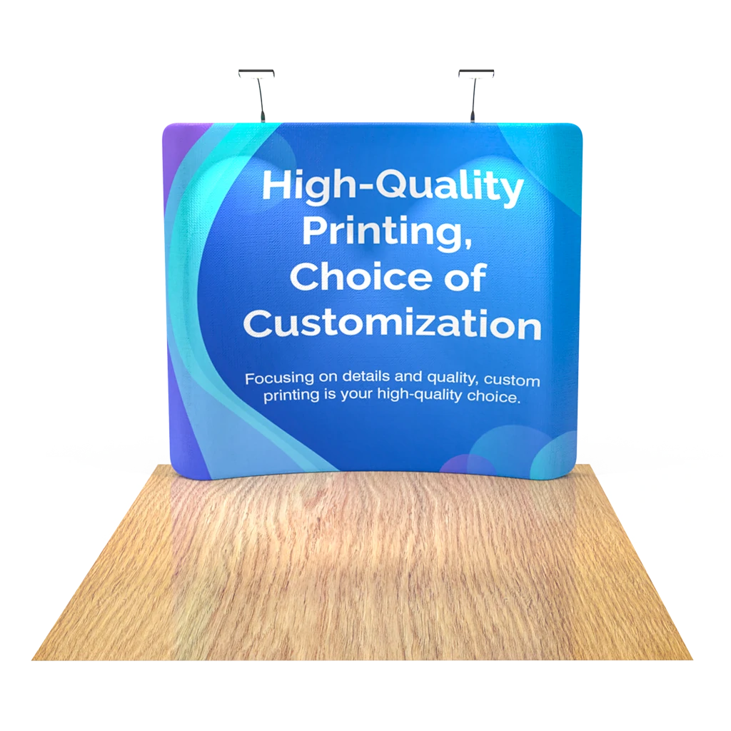 Curved Tension Fabric Display (Frame*1 + Print Fabric*1) + Podium
