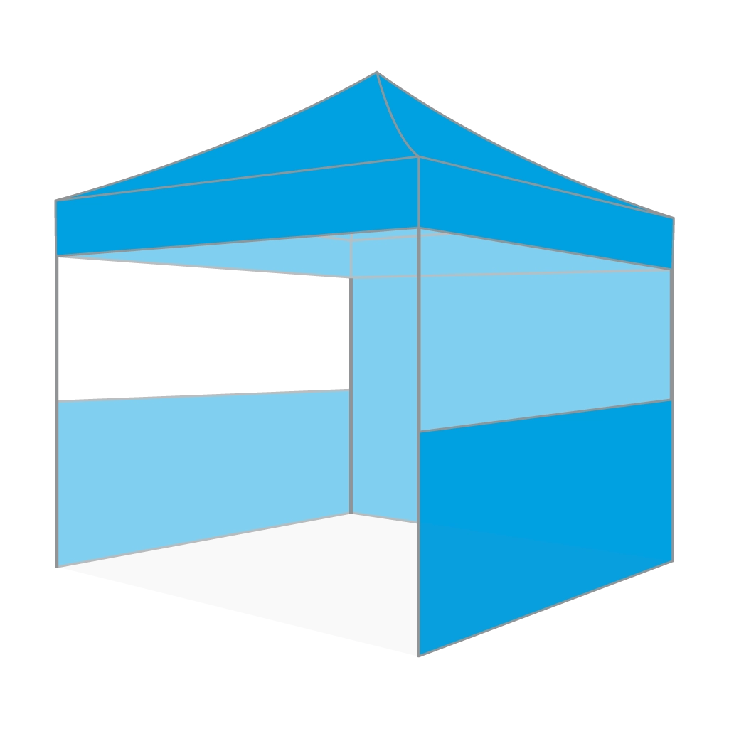 Custom Printing Tent Package – 07 has print full roof with four valances and four peaks. Customers have choices of various sizes, printing methods in either dye sublimation printing for Y5/Y6/Y7 or uv printing for Y6/Y7