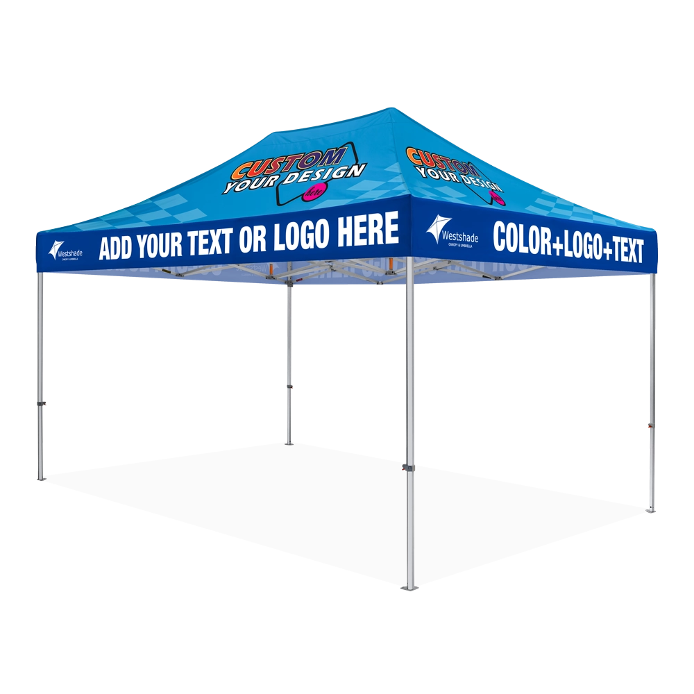 Custom Printing Tent Package – 07 has print full roof with four valances and four peaks. Customers have choices of various sizes, printing methods in either dye sublimation printing for Y5/Y6/Y7 or uv printing for Y6/Y7