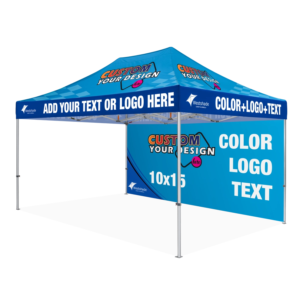 Custom Printing Tent Package – 07 has print full roof with four valances and four peaks. Customers have choices of various sizes, printing methods in either dye sublimation printing for Y5/Y6/Y7 or uv printing for Y6/Y7