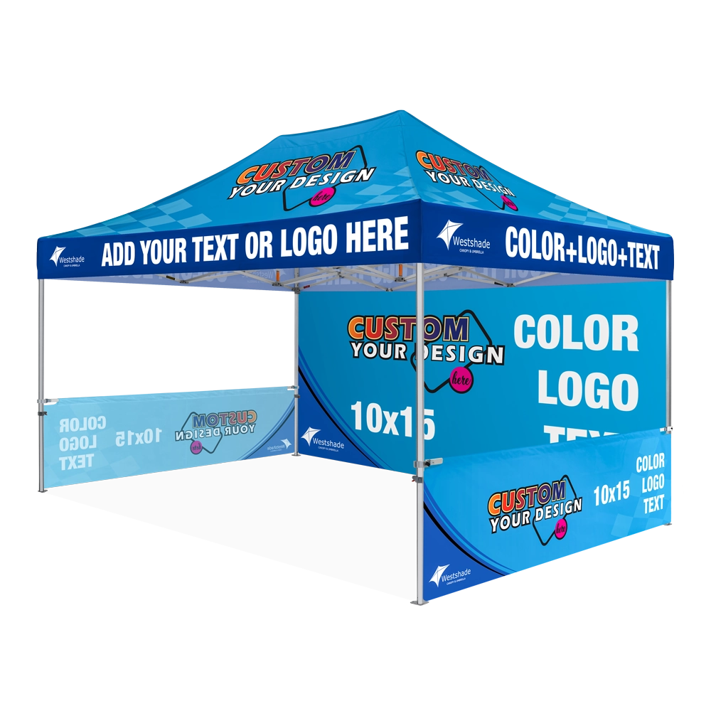 Custom Printing Tent Package – 07 has print full roof with four valances and four peaks. Customers have choices of various sizes, printing methods in either dye sublimation printing for Y5/Y6/Y7 or uv printing for Y6/Y7