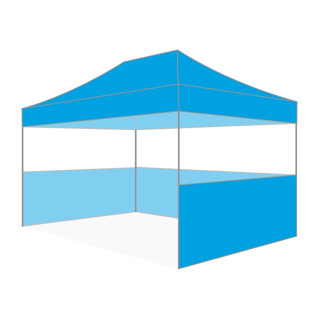 Custom Printing Tent Package – 07 has print full roof with four valances and four peaks. Customers have choices of various sizes, printing methods in either dye sublimation printing for Y5/Y6/Y7 or uv printing for Y6/Y7