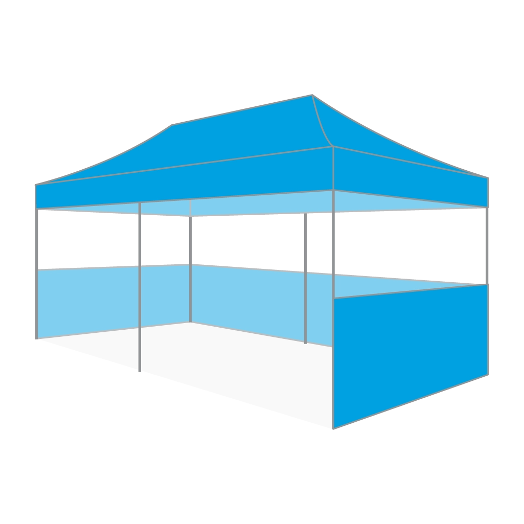 Custom Printing Tent Package – 07 has print full roof with four valances and four peaks. Customers have choices of various sizes, printing methods in either dye sublimation printing for Y5/Y6/Y7 or uv printing for Y6/Y7