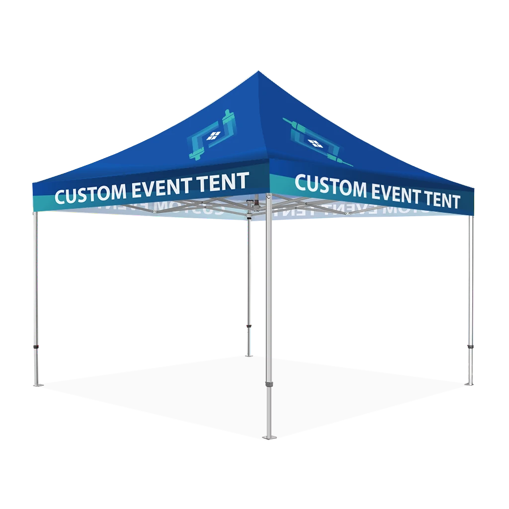 Custom Printing Tent Package – 07 has print full roof with four valances and four peaks. Customers have choices of various sizes, printing methods in either dye sublimation printing for Y5/Y6/Y7 or uv printing for Y6/Y7