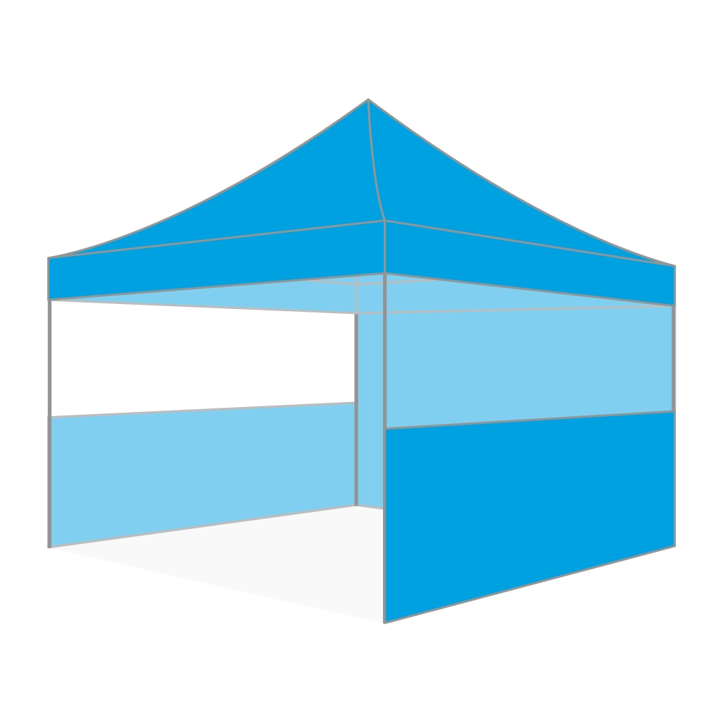 Custom Printing Tent Package – 07 has print full roof with four valances and four peaks. Customers have choices of various sizes, printing methods in either dye sublimation printing for Y5/Y6/Y7 or uv printing for Y6/Y7