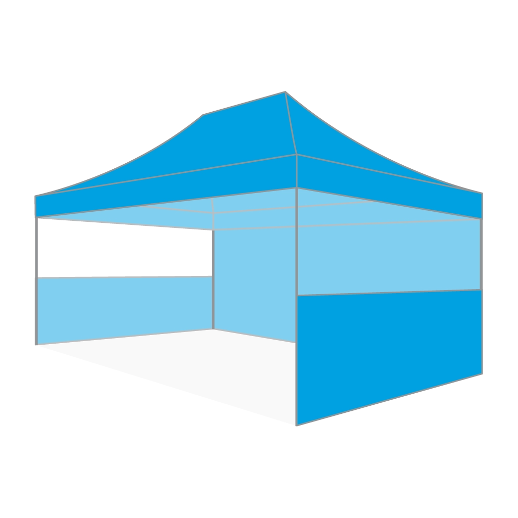 Custom Printing Tent Package – 07 has print full roof with four valances and four peaks. Customers have choices of various sizes, printing methods in either dye sublimation printing for Y5/Y6/Y7 or uv printing for Y6/Y7