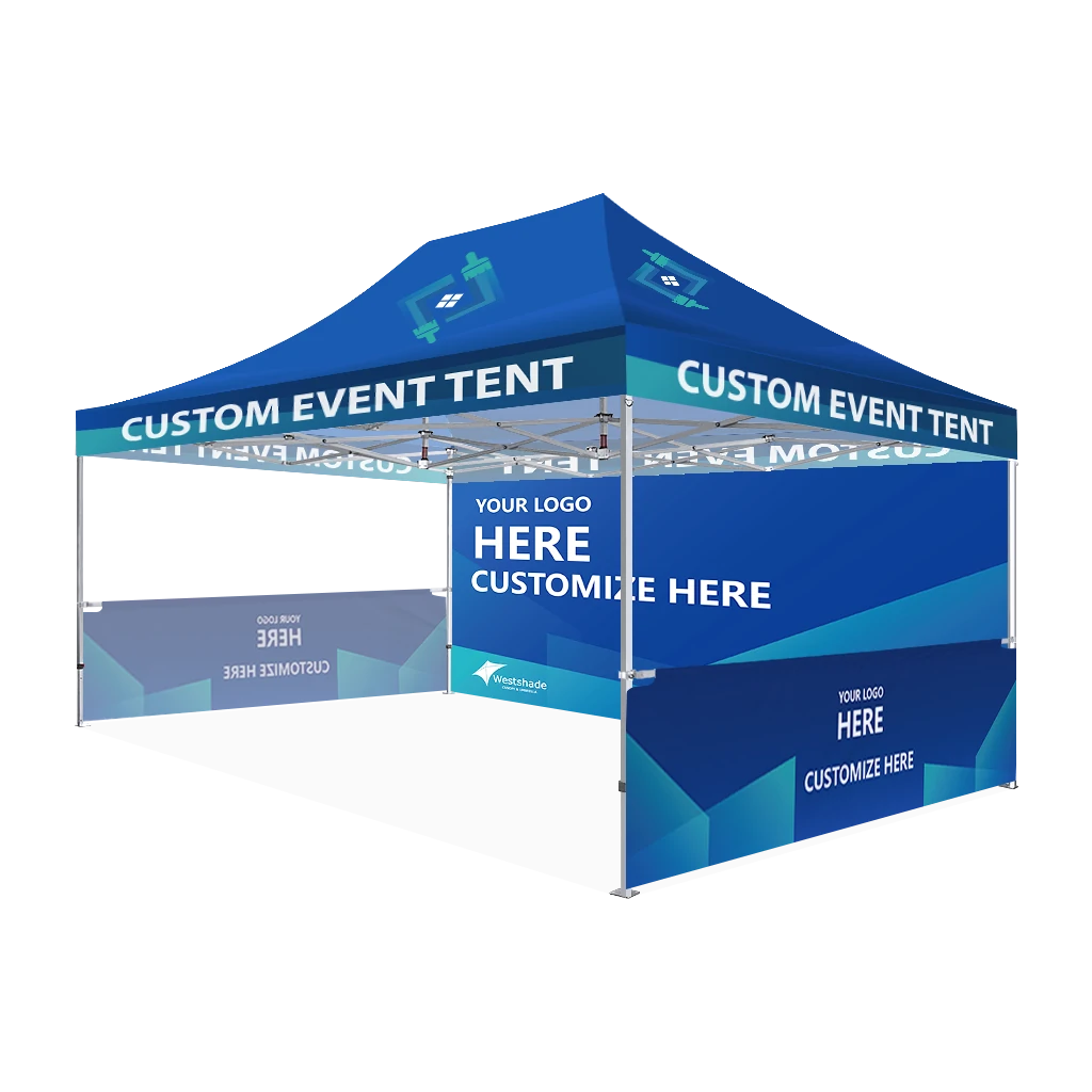 Custom Printing Tent Package – 07 has print full roof with four valances and four peaks. Customers have choices of various sizes, printing methods in either dye sublimation printing for Y5/Y6/Y7 or uv printing for Y6/Y7