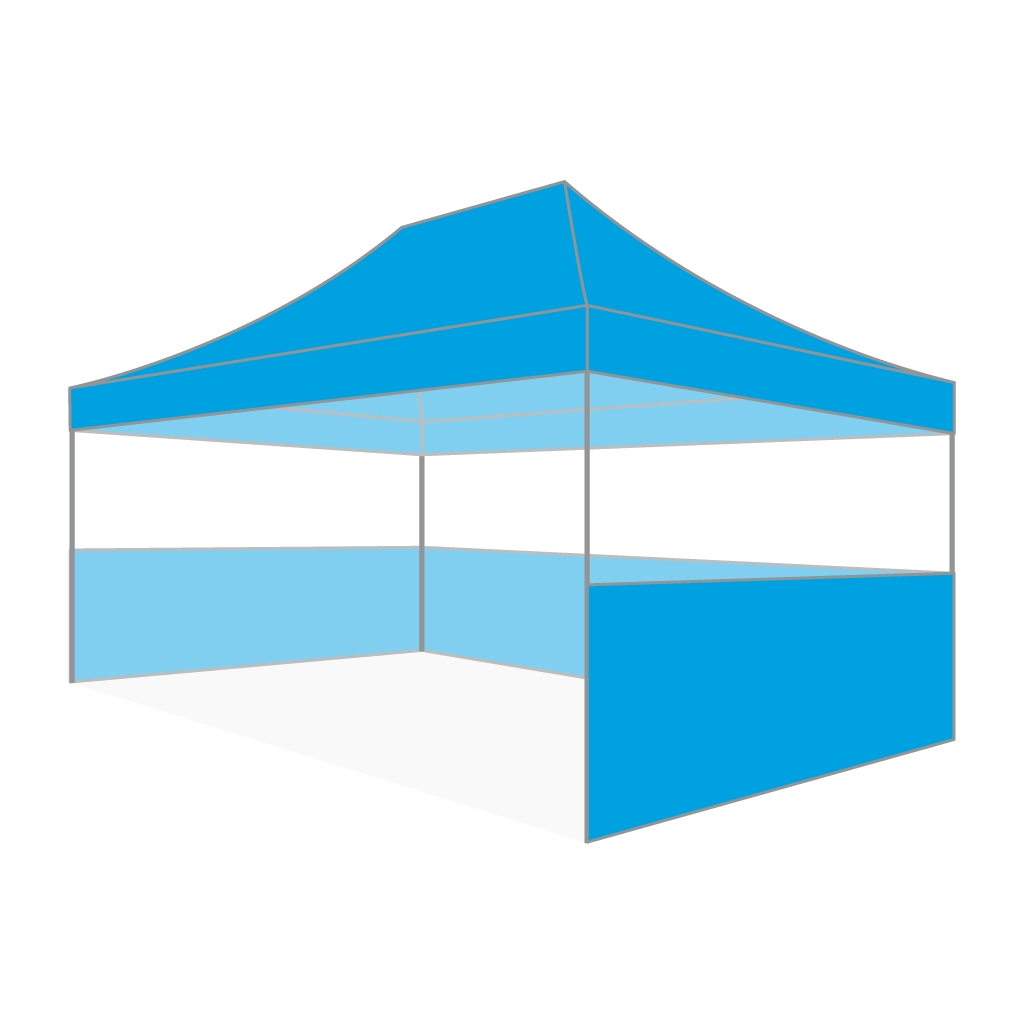 Custom Printing Tent Package – 07 has print full roof with four valances and four peaks. Customers have choices of various sizes, printing methods in either dye sublimation printing for Y5/Y6/Y7 or uv printing for Y6/Y7