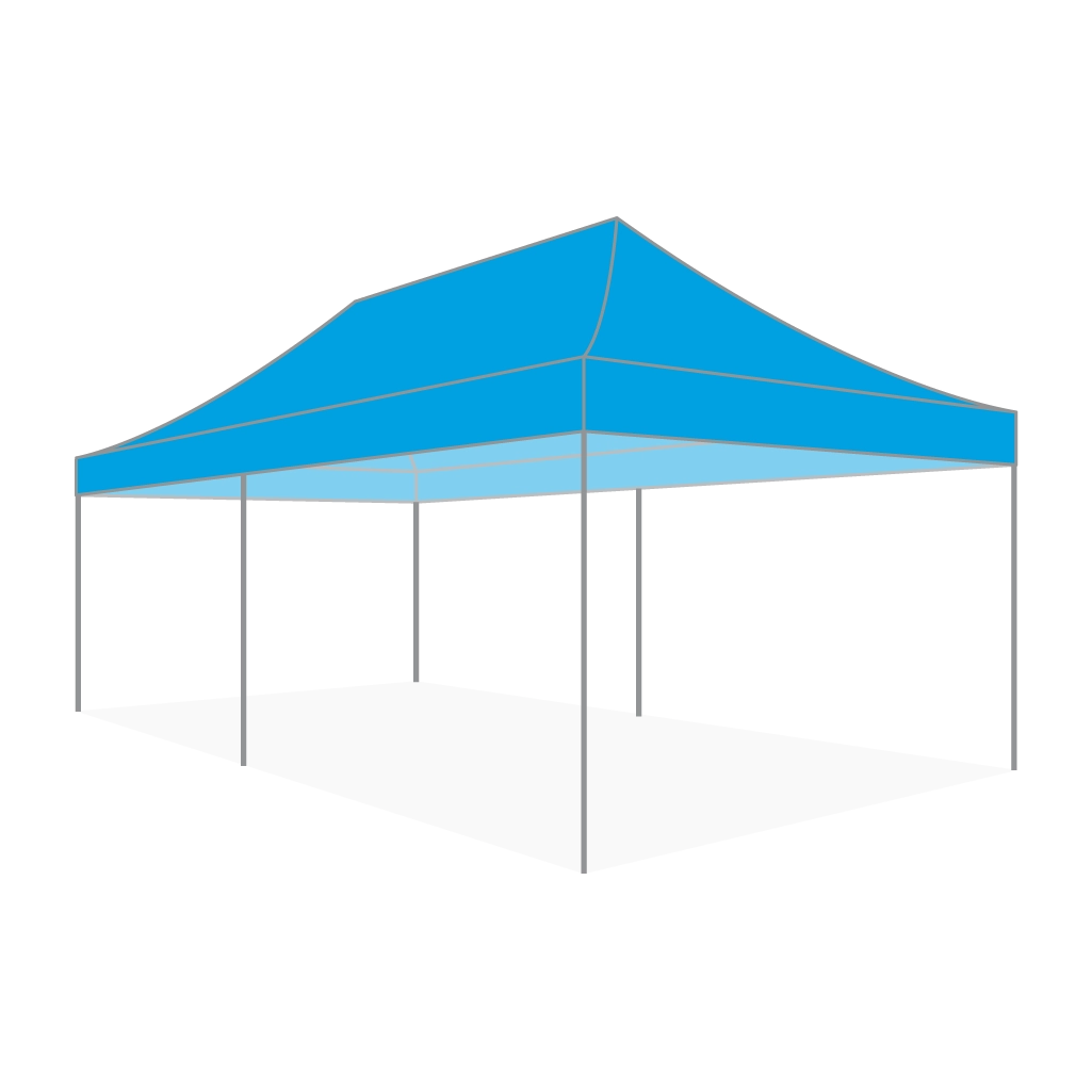 Custom Printing Tent Package – 07 has print full roof with four valances and four peaks. Customers have choices of various sizes, printing methods in either dye sublimation printing for Y5/Y6/Y7 or uv printing for Y6/Y7