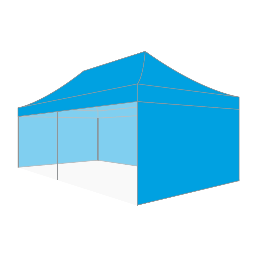 Custom Printing Tent Package – 07 has print full roof with four valances and four peaks. Customers have choices of various sizes, printing methods in either dye sublimation printing for Y5/Y6/Y7 or uv printing for Y6/Y7