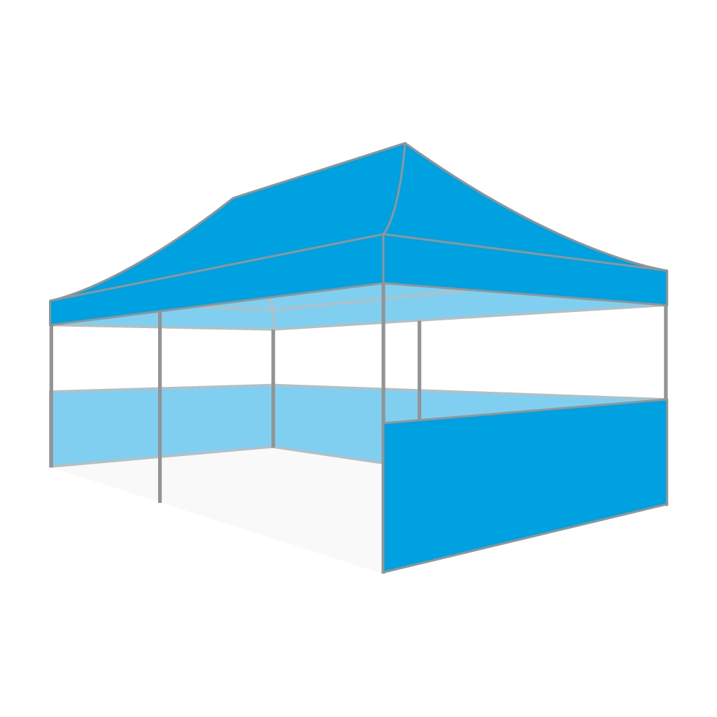 Custom Printing Tent Package – 07 has print full roof with four valances and four peaks. Customers have choices of various sizes, printing methods in either dye sublimation printing for Y5/Y6/Y7 or uv printing for Y6/Y7