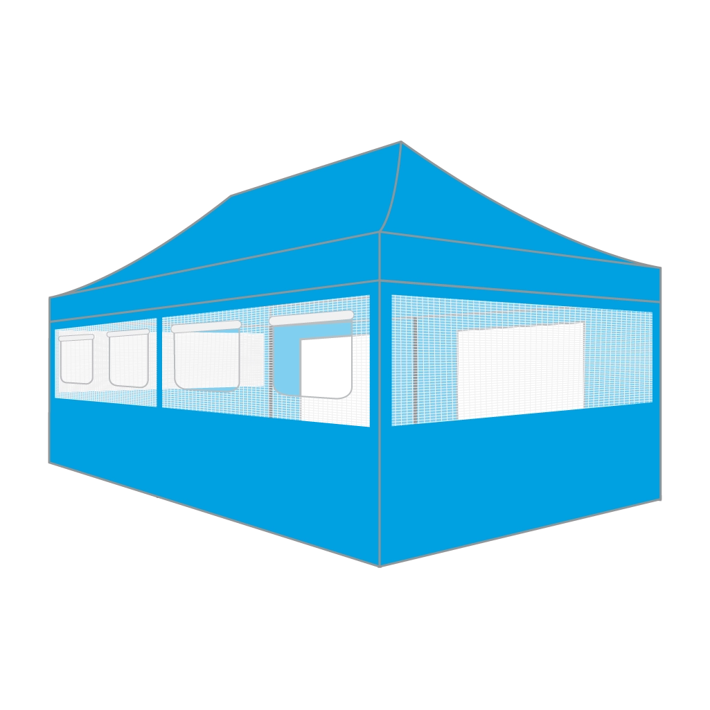 Custom Printing Tent Package – 07 has print full roof with four valances and four peaks. Customers have choices of various sizes, printing methods in either dye sublimation printing for Y5/Y6/Y7 or uv printing for Y6/Y7