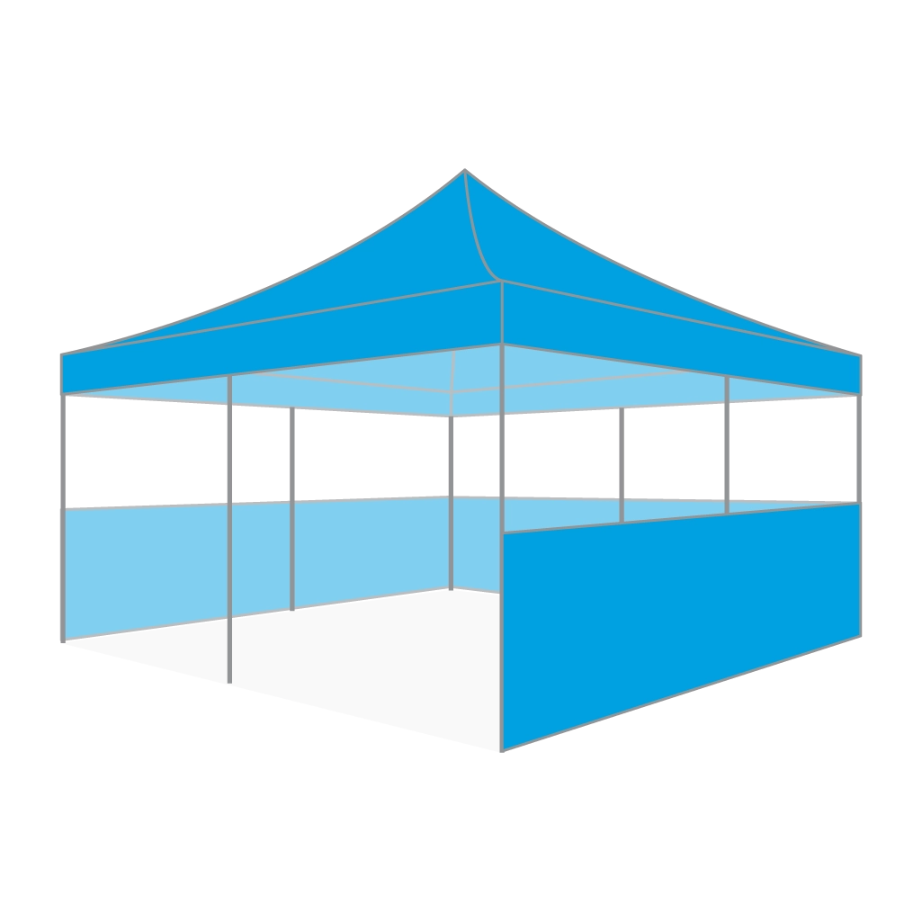 Custom Printing Tent Package – 07 has print full roof with four valances and four peaks. Customers have choices of various sizes, printing methods in either dye sublimation printing for Y5/Y6/Y7 or uv printing for Y6/Y7