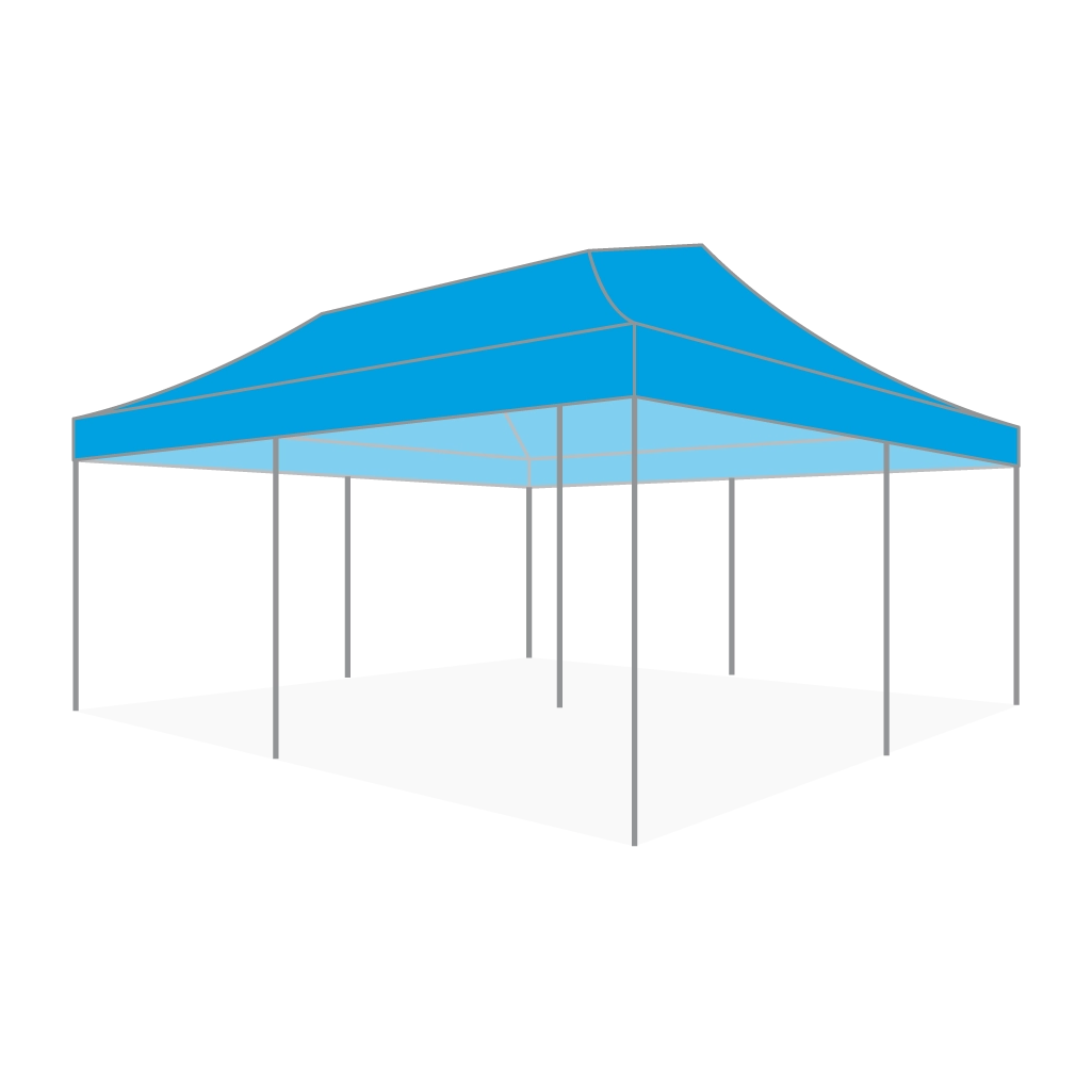 Custom Printing Tent Package – 07 has print full roof with four valances and four peaks. Customers have choices of various sizes, printing methods in either dye sublimation printing for Y5/Y6/Y7 or uv printing for Y6/Y7