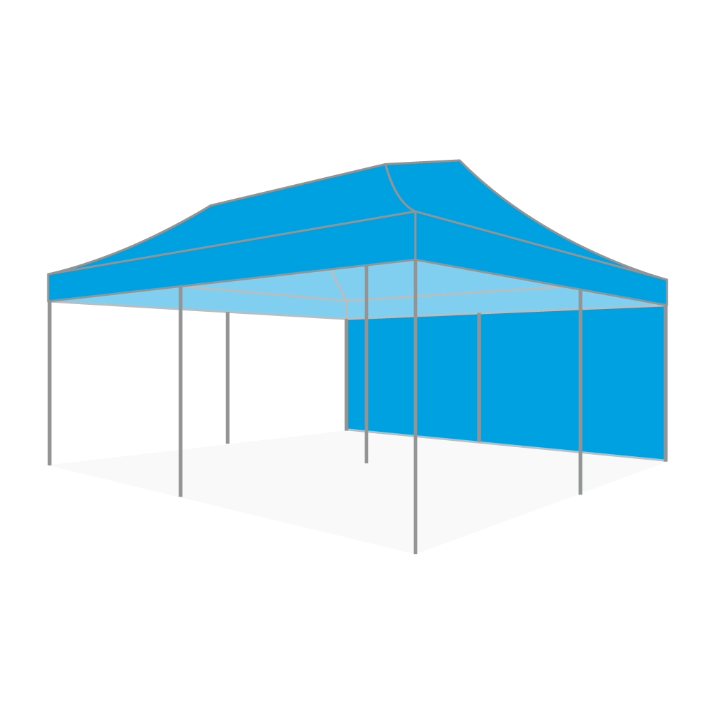 Custom Printing Tent Package – 07 has print full roof with four valances and four peaks. Customers have choices of various sizes, printing methods in either dye sublimation printing for Y5/Y6/Y7 or uv printing for Y6/Y7