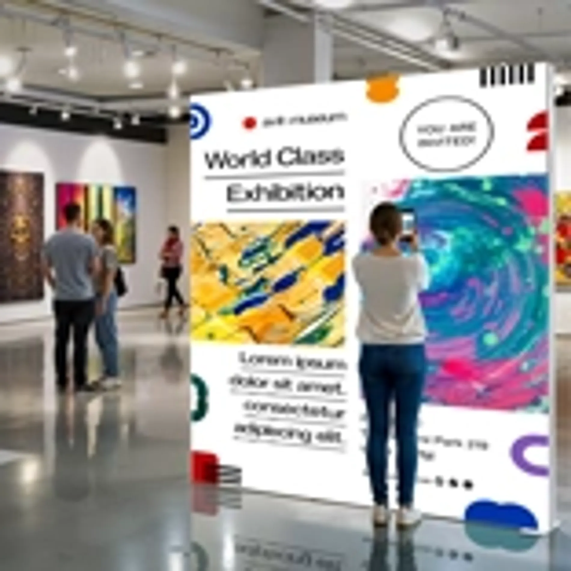 Event registration desk featuring a custom printed backdrop and matching banner for a cohesive brand look.