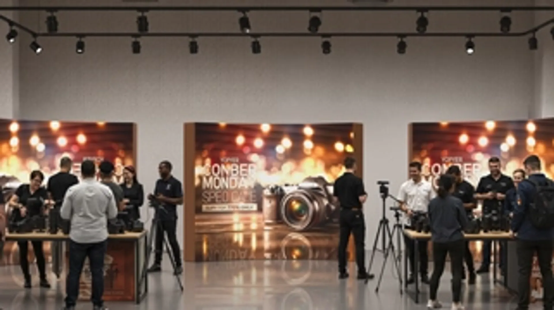 Vibrant custom printed backdrops used for high-impact promotional events and product exhibitions.