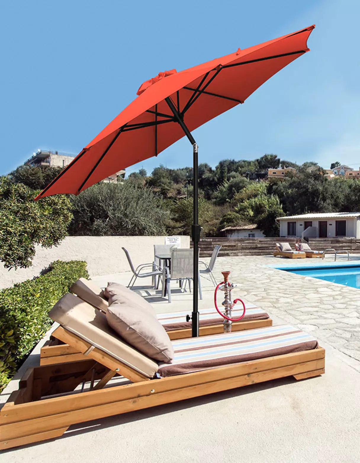 Bali Umbrella. Our quality steel tilt umbrella that emits a vintage vibe. One size available.