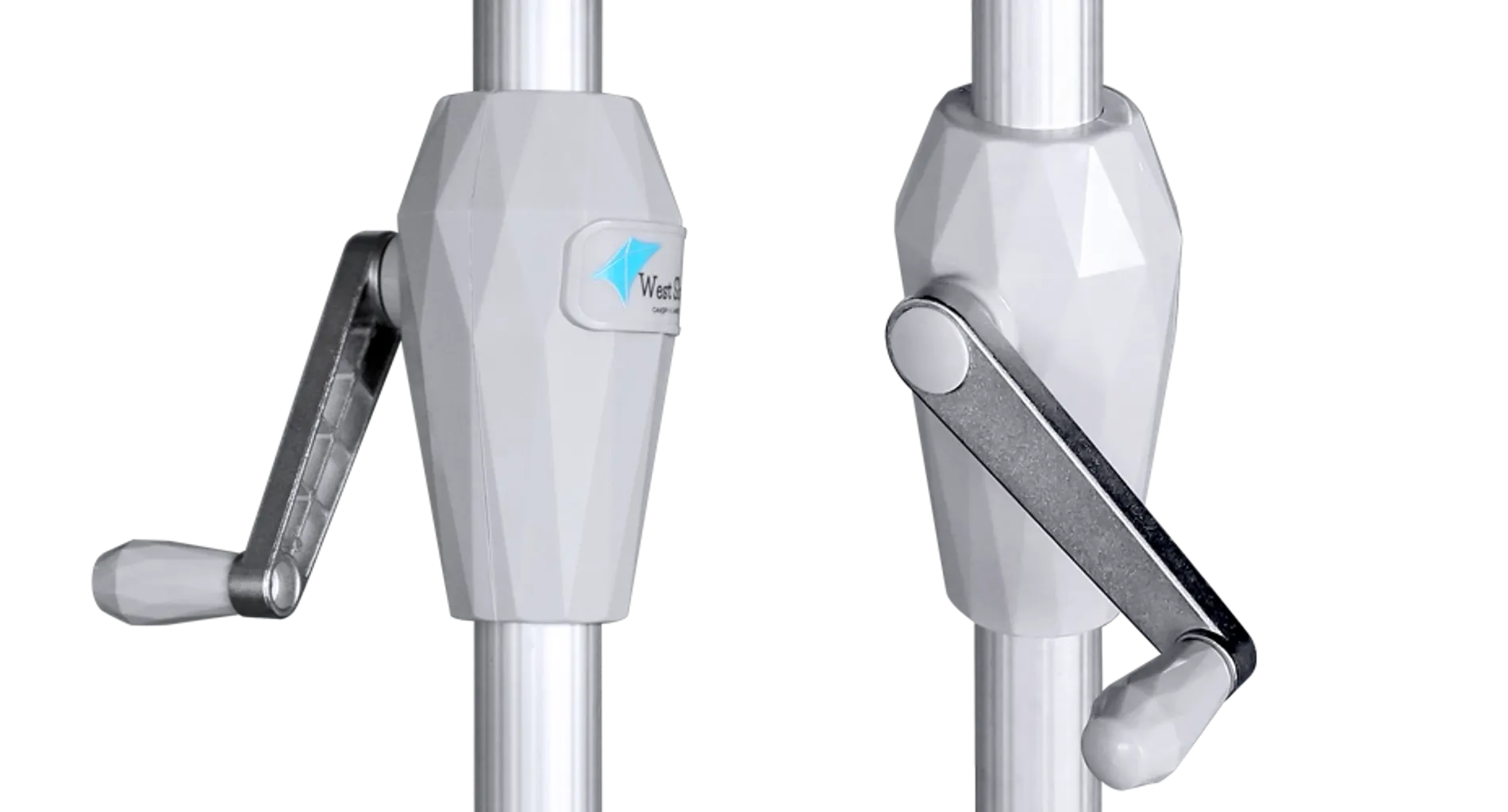 Open and close the Catalina umbrella with the crank